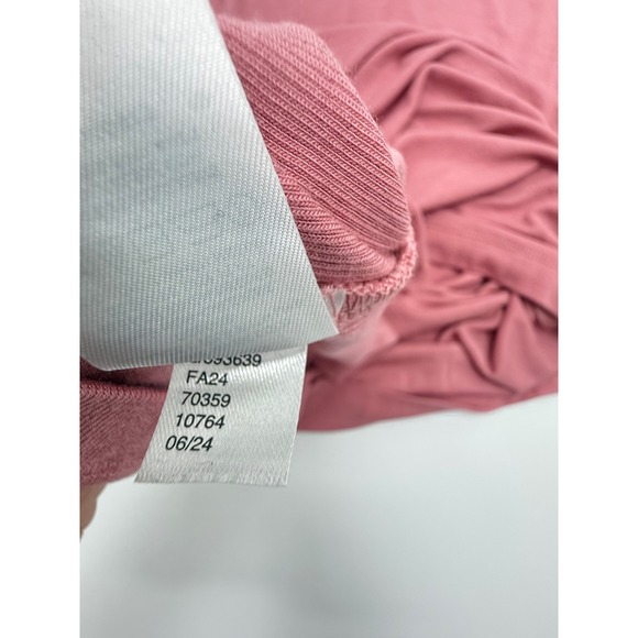 Loft Womens Ribbed Long Sleeve Tee Rose Pink Crew Neck Modal Blend Top Large - Picture 5 of 8